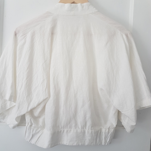 Aritzia Babaton Tahoma Blouse 100% Linen Cream Sz S - Picture 11 of 15